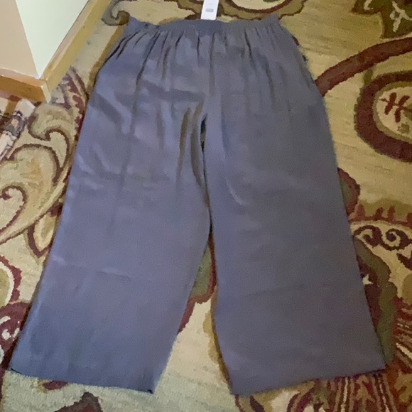 EILEEN FISHER Size Large Classics 100% SILK Pull-On Elastic Waist Flatfront NEW - Picture 2 of 15